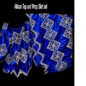 African Print Top and Wrap Skirt set